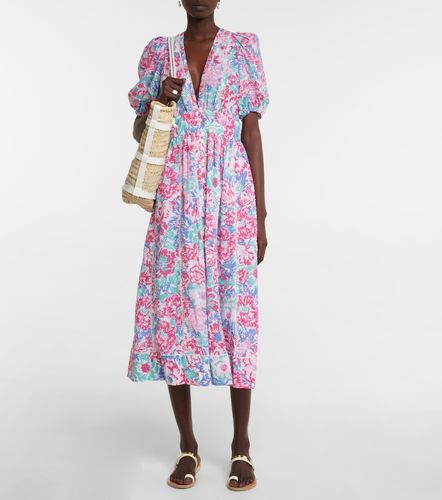 Robe midi Reine en coton à fleurs - Poupette St Barth - Modalova
