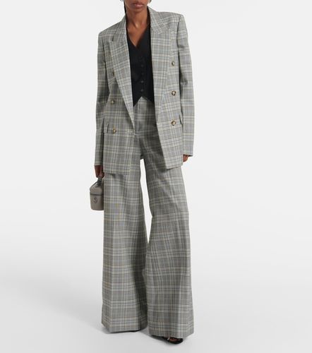 Pantalon évasé en laine à carreaux - Stella McCartney - Modalova