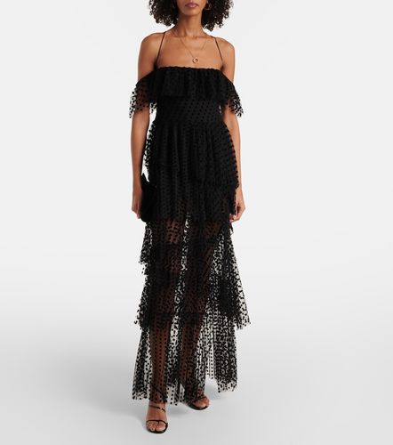 Robe longue Carmen en tulle à volants superposés - Alexandra Miro - Modalova