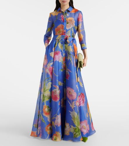 Robe longue en organza de soie à fleurs - Carolina Herrera - Modalova
