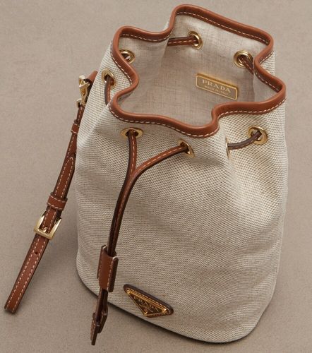 Pochette Small en toile et cuir - Prada - Modalova