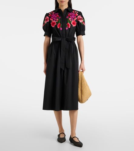 Robe chemise brodée en coton mélangé à fleurs - Carolina Herrera - Modalova