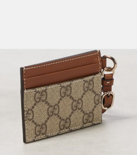 Porte-cartes en toile GG et cuir - Gucci - Modalova