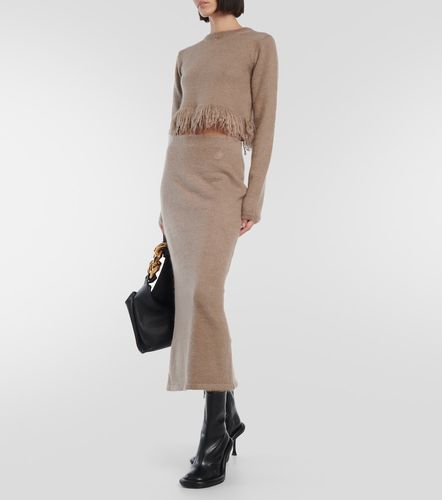 Jupe midi taille haute en mohair mélangé - JW Anderson - Modalova