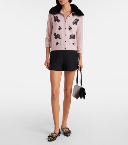 Cardigan en laine vierge et shearling - Valentino - Modalova