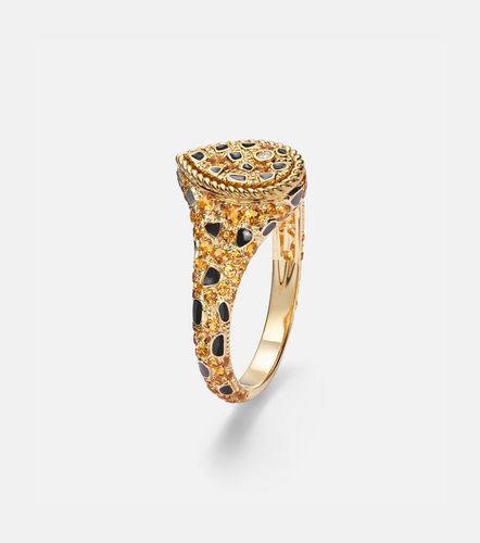 Yvonne Léon Bague auriculaire Poire Mini en or 9 ct, émail, citrines et diamants - Yvonne Leon - Modalova