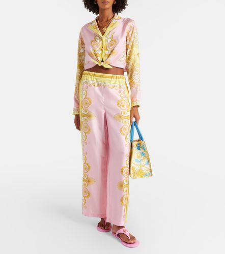 Pantalon ample Barocco Foulard en soie - Versace - Modalova