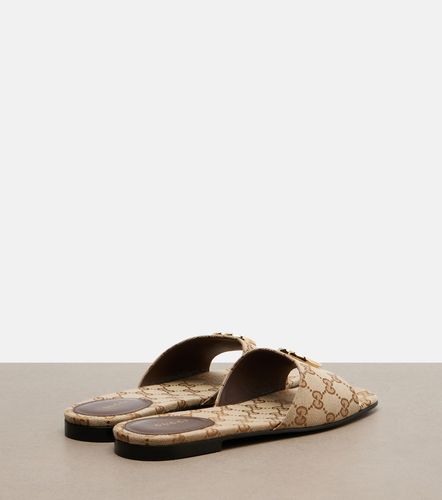 Gucci Mules Double G en toile GG - Gucci - Modalova