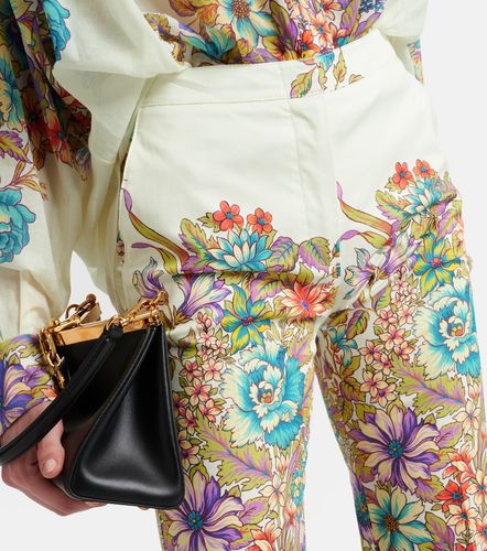 Pantalon évasé en coton mélangé à motif floral - Etro - Modalova