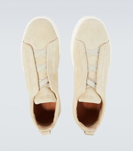 Zegna Baskets Triple Stitch en daim - Zegna - Modalova