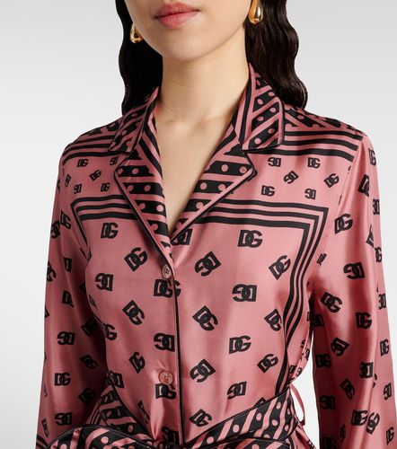 Chemise DG en satin de soie - Dolce&Gabbana - Modalova