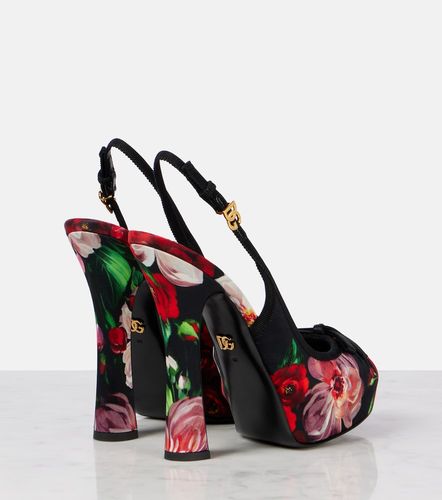 Escarpins slingback Vally en satin à fleurs - Dolce&Gabbana - Modalova
