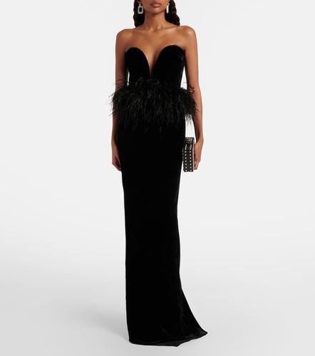 Robe longue bustier en velours à plumes - The New Arrivals Ilkyaz Ozel - Modalova