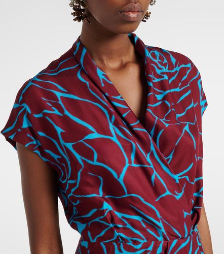 Robe midi imprimée en satin - Dries Van Noten - Modalova