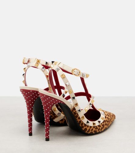 Escarpins Rockstud 100 en cuir façon poulain - Valentino Garavani - Modalova