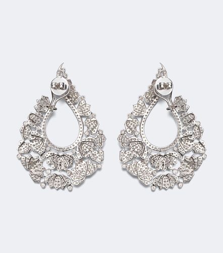 Boucles d'oreilles Scatter Lotus en or blanc 18 ct et diamants - Ananya - Modalova