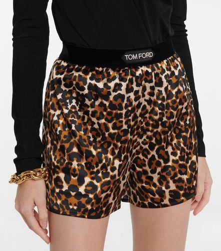 Short en soie mélangée à motif léopard - Tom Ford - Modalova