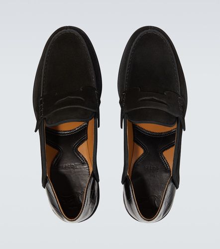Mocassins Penny No Back en daim et cuir embossé - Christian Louboutin - Modalova