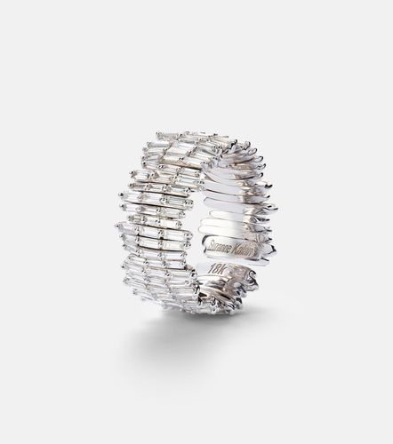 Bague Classic Triple Row en or blanc 18 ct et diamants - Suzanne Kalan - Modalova