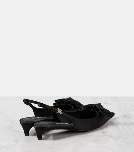 Escarpins slingback en satin à nœud - Dolce&Gabbana - Modalova