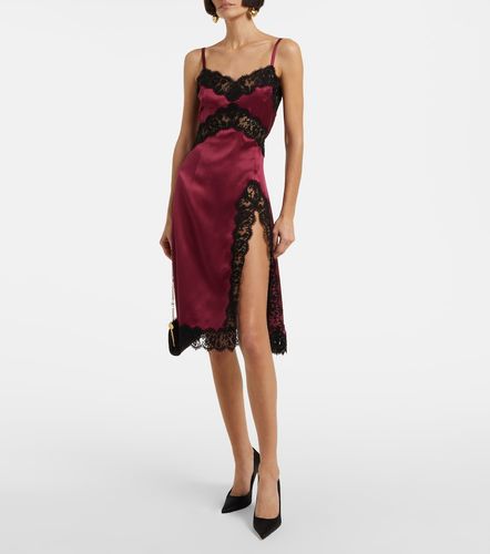 Robe en soie et dentelle - Dolce&Gabbana - Modalova