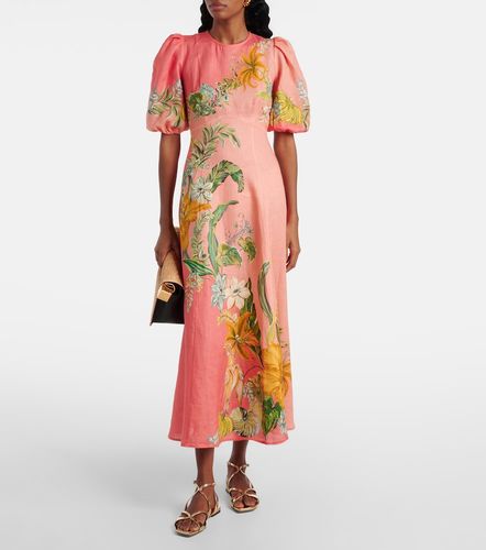 Alémais Robe longue Anika en lin à fleurs - Alemais - Modalova