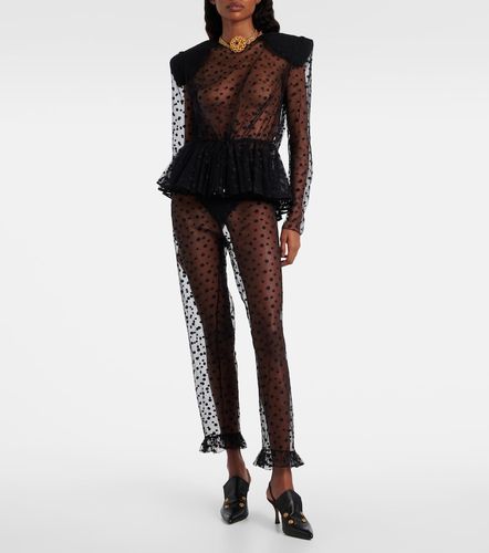 Chloé Pantalon droit en tulle de coton mélangé à pois - Chloe - Modalova
