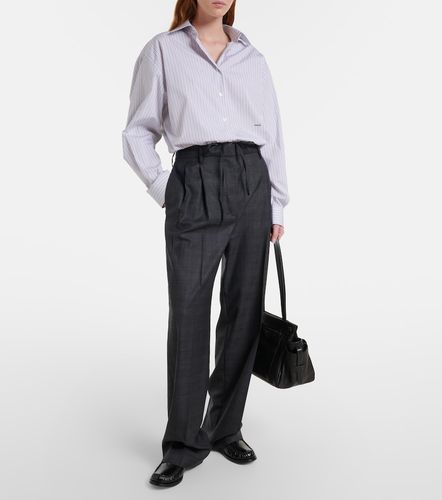 Pantalon ample en laine à carreaux - Prada - Modalova