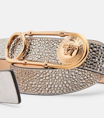 Ceinture Safety Pin en cuir à ornements - Versace - Modalova