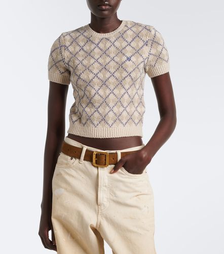 Pull en coton mélangé à motif argyle - Acne Studios - Modalova