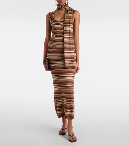 Robe midi rayée en soie mélangée - Aya Muse - Modalova