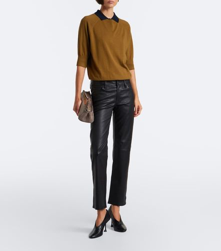 Pantalon ajusté The Leather Cigarette en cuir - Frame - Modalova