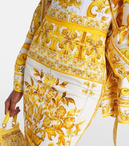 Jupe midi Majolica en soie mélangée - Dolce&Gabbana - Modalova