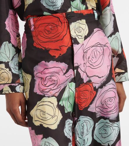 Pantalon ample en soie à fleurs - Marni - Modalova