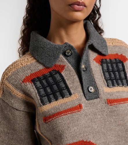 Pull polo en jacquard de laine - JW Anderson - Modalova