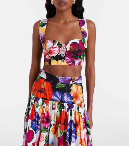 Top court en coton à fleurs - Dolce&Gabbana - Modalova