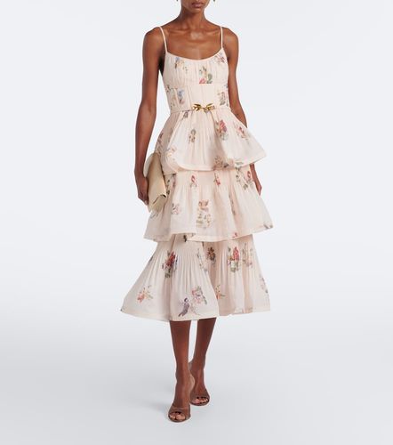 Robe midi à fleurs et volants superposés - Zimmermann - Modalova