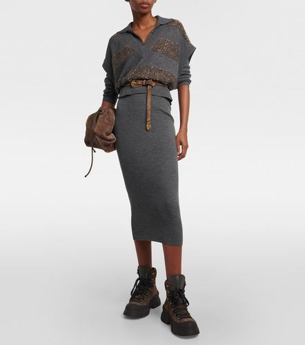 Robe midi en laine vierge et cachemire - Brunello Cucinelli - Modalova