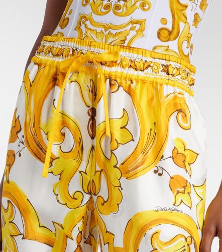 Pantalon droit Majolica en soie - Dolce&Gabbana - Modalova