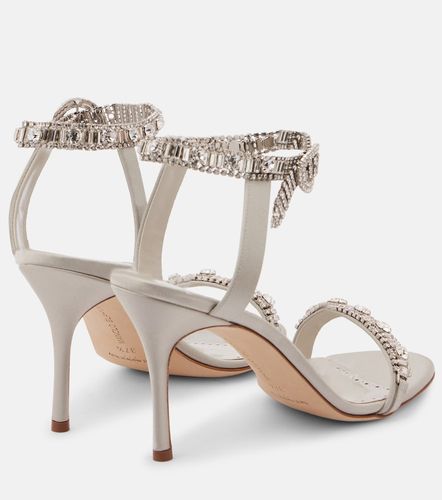 Sandales Asa 90 en satin à ornements - Manolo Blahnik - Modalova