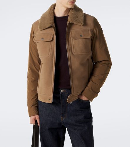 Veste doudoune en daim et shearling - Moncler - Modalova
