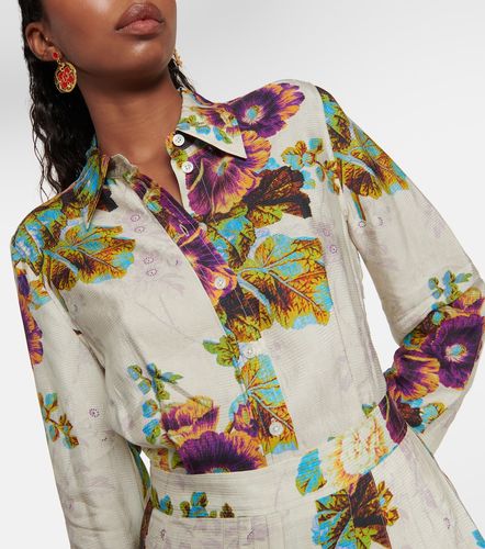 Robe chemise en satin à fleurs - Tory Burch - Modalova