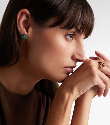 Yvonne Léon Boucles d’oreilles Scarabée en or 9 ct, malachite, lapis-lazuli et diamants - Yvonne Leon - Modalova
