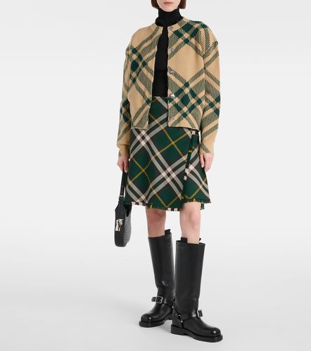 Cardigan Check en laine mélangée - Burberry - Modalova