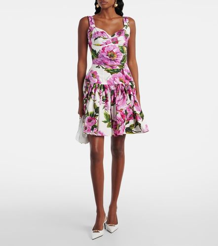 Mini-jupe en coton à imprimé floral - Dolce&Gabbana - Modalova