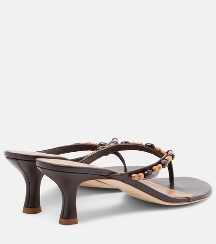 Mules Freja en cuir à perles fantaisie - Staud - Modalova