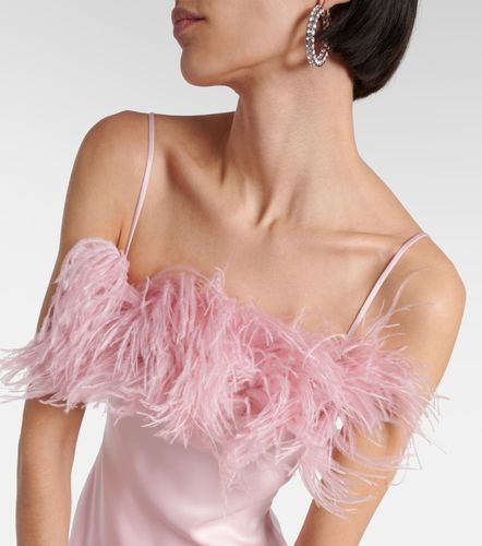 Robe midi en satin à plumes - David Koma - Modalova