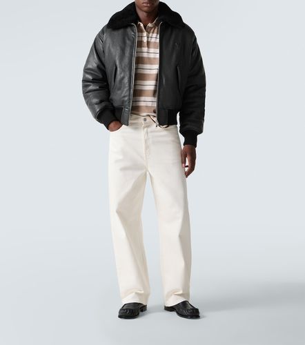 Veste bomber en cuir et shearling - Ami Paris - Modalova