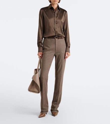 Pantalon droit en laine, soie et cachemire - Ralph Lauren Collection - Modalova