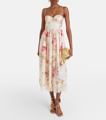 Robe midi Roselight en lin à imprimé floral - Zimmermann - Modalova
